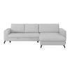 Ecksofa mit Schlaffunktion & Bettkasten Cloud Hellgrau Cord - Hellgrau, Trend, Textil (290/178cm)