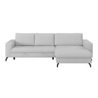 Ecksofa mit Schlaffunktion & Bettkasten Cloud Hellgrau Cord - Hellgrau, Trend, Textil (290/178cm)