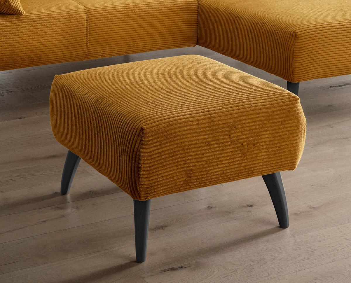 Hocker Colori Goldfarben B: 66 Cm - Goldfarben/Schwarz, MODERN, Holz/Textil (66/44/66cm) - MID.YOU
