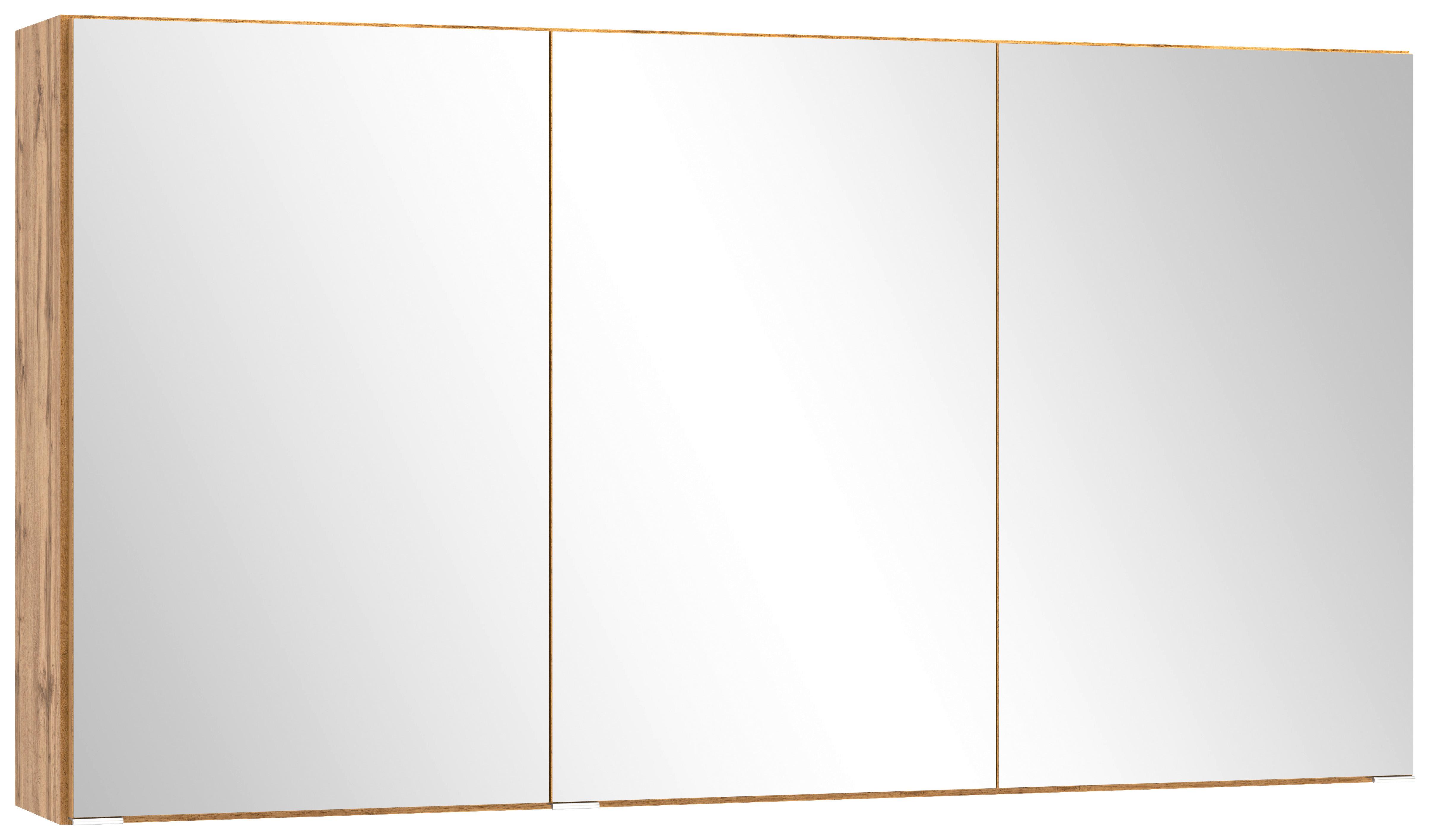 Spiegelschrank Arosa 3 Spiegeltüren 120x64 cm - Eiche Wotan, MODERN, Glas/Holzwerkstoff (120/64/20cm) - Held