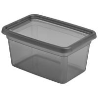 ÚLOŽNÝ BOX BLACKY - CA. 4,5L - priehľadné/čierna, Modern, plast (19/28/14cm) - Mömax