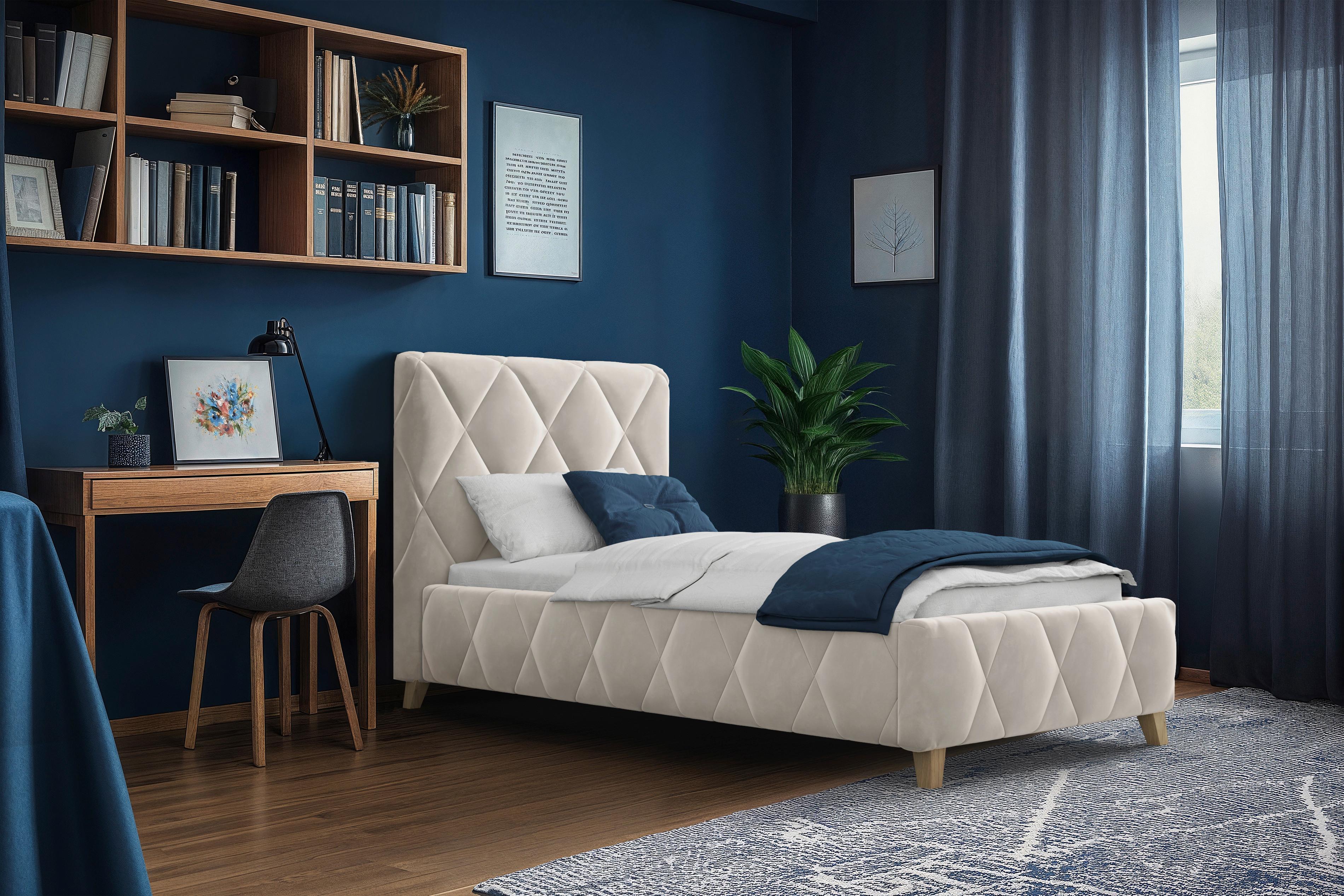 Polsterbett Trivio 90x200 cm Creme - Creme, MODERN, Holz/Holzwerkstoff (90/200cm) - MID.YOU
