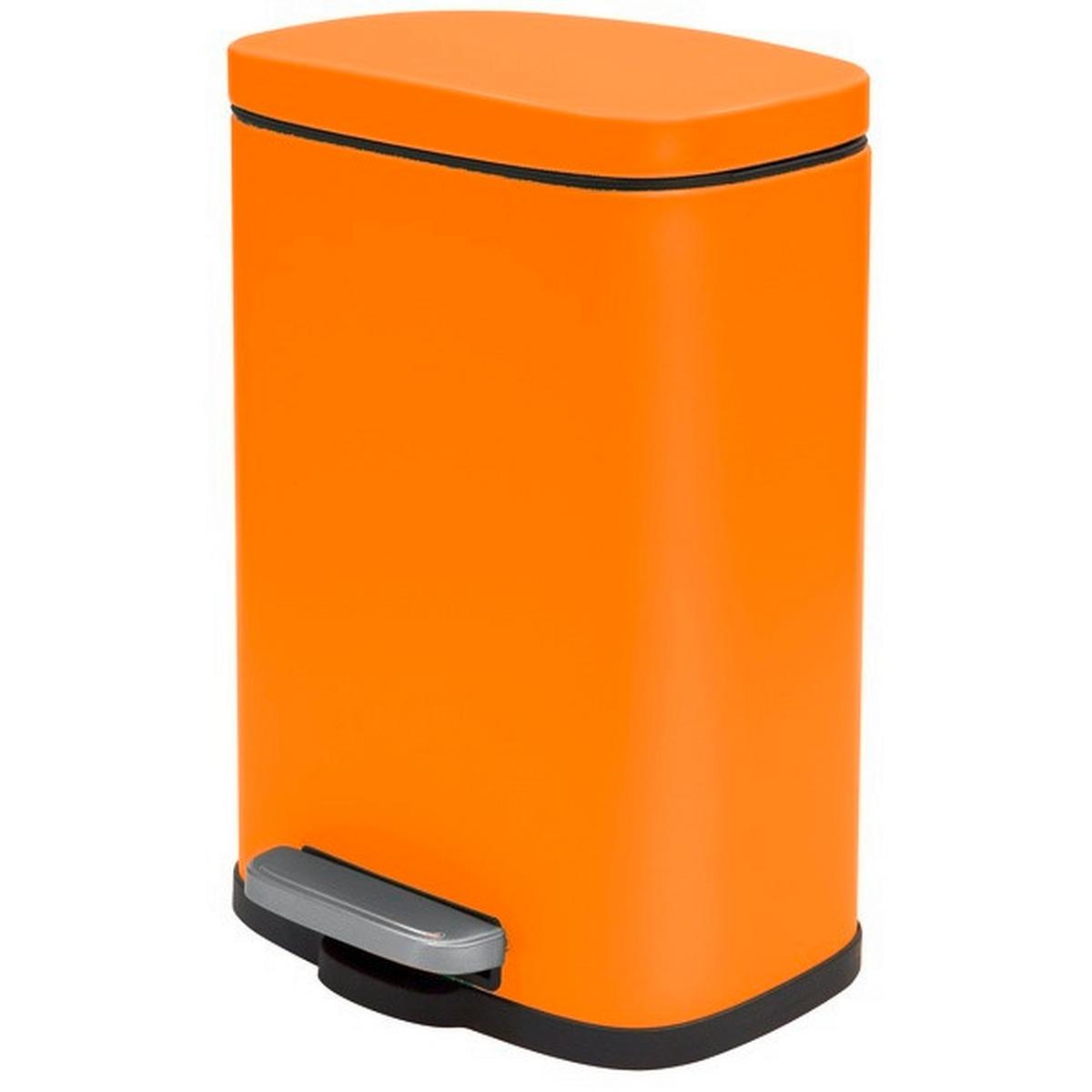 Kosmetikeimer Akira 5l Orange Metall LxBxH: 21,4x17,6x30 - Schwarz/Orange, Basics, Kunststoff/Metall (21,4/17,6/30cm)