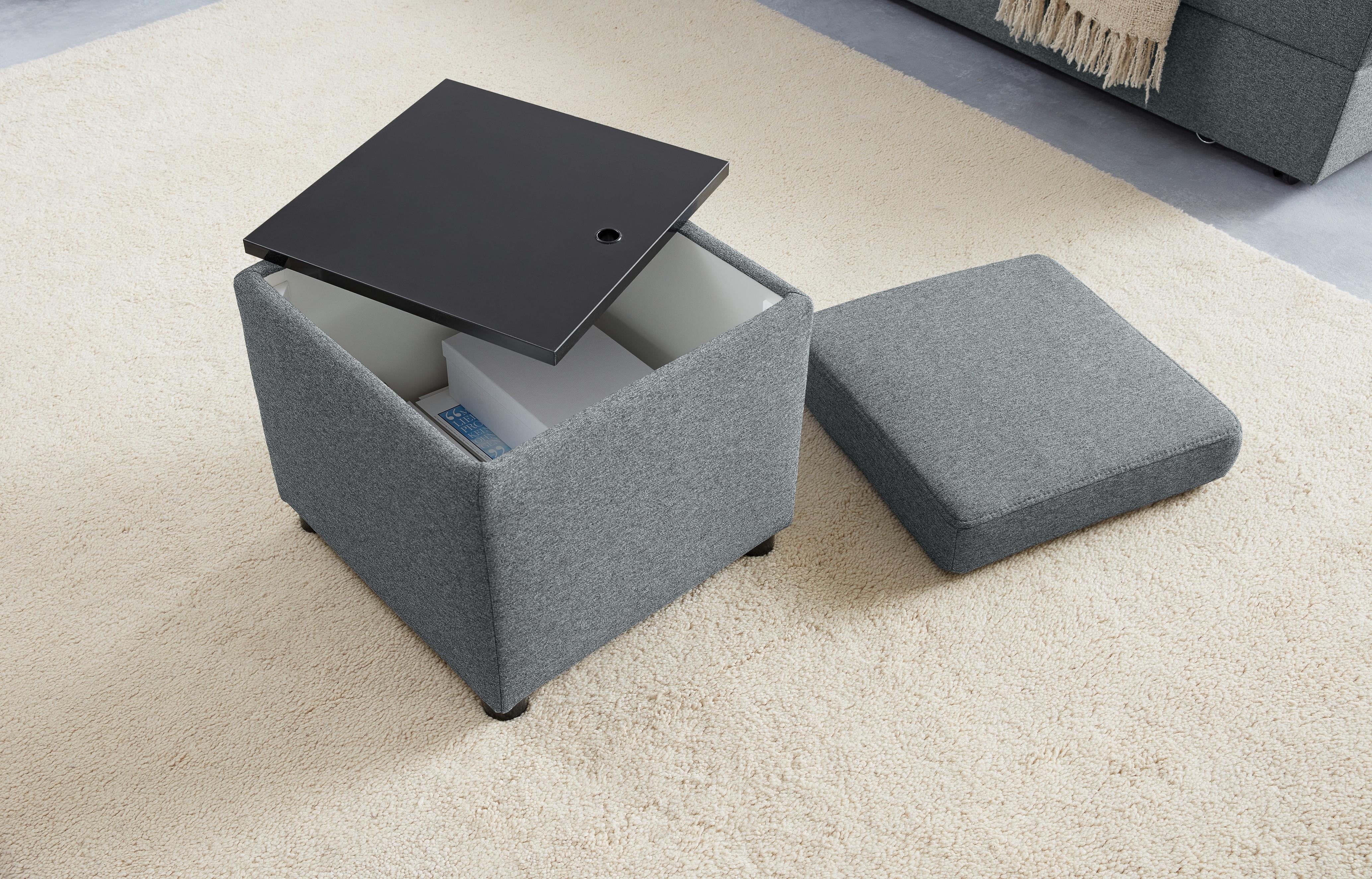 Sitzbox Looks Iii - Dunkelgrau/Schwarz, Design, Textil (45/47/45cm) - LOOKS by W.Joop