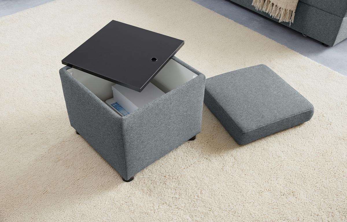Sitzbox Looks Iii - Dunkelgrau/Schwarz, Design, Textil (45/47/45cm) - LOOKS by W.Joop