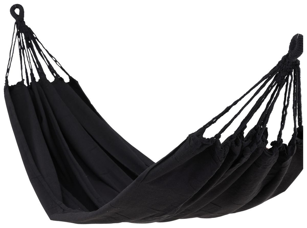 Hängematte Hedvig - Schwarz, KONVENTIONELL, Kunststoff (150/1/200cm) - Gardenson