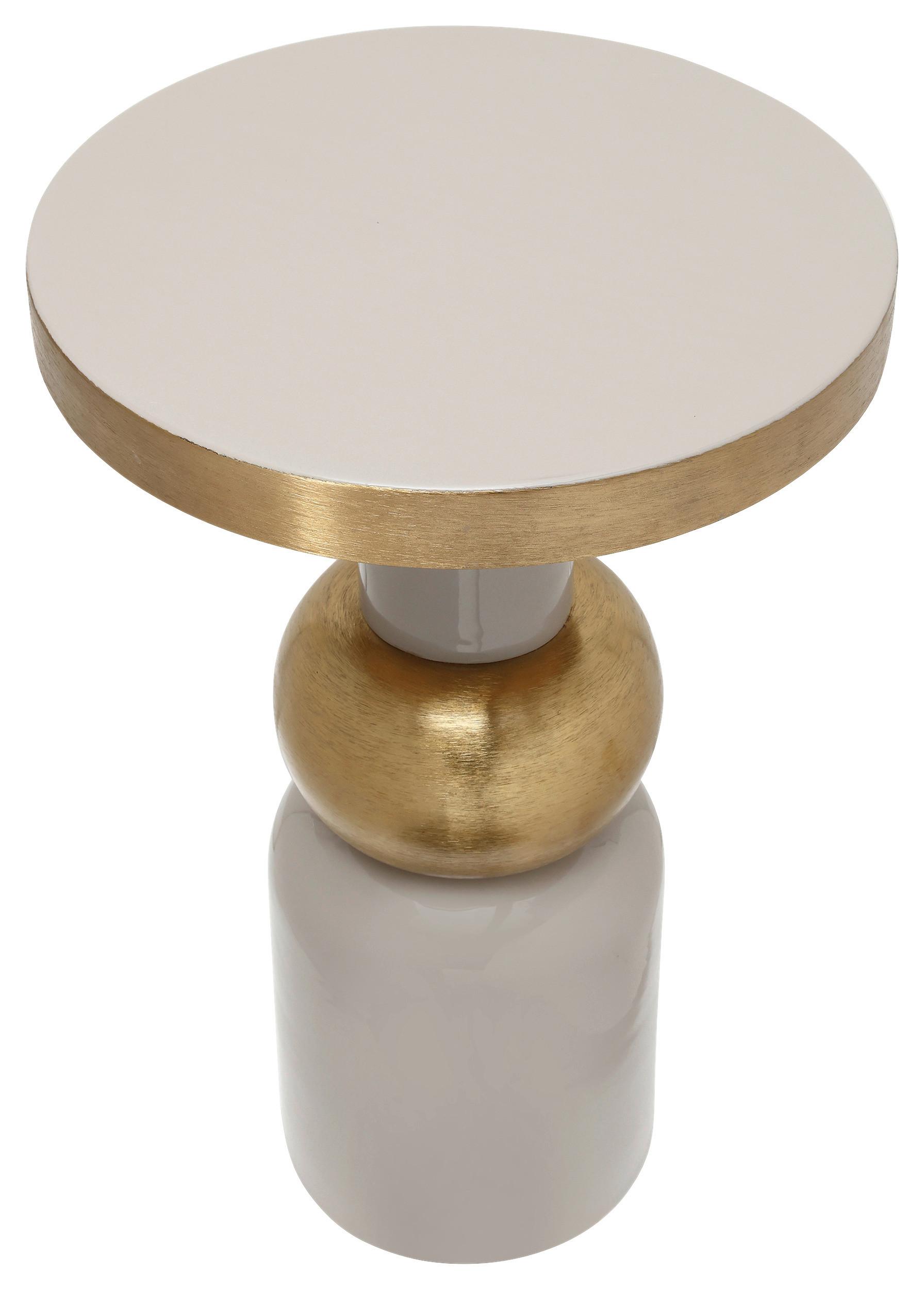 Beistelltisch Art Deco 2125 Goldfarben/Taupe B: 62 cm - Taupe/Goldfarben, Design, Metall (41/62cm) - Kayoom