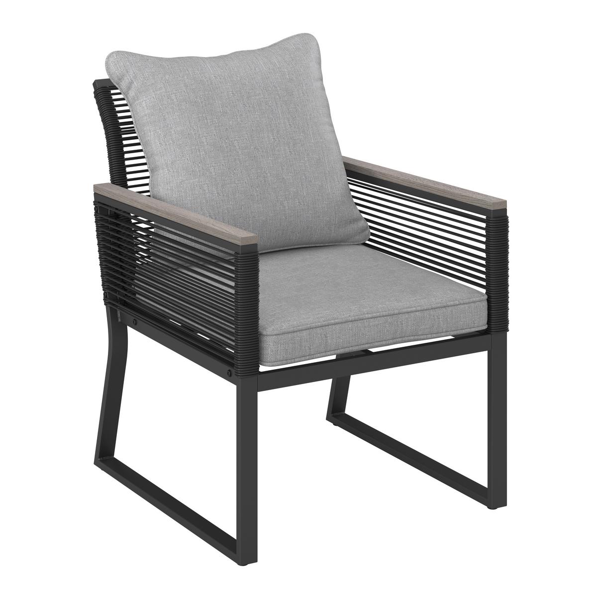 TERASOVÁ SEDACIA SÚPRAVA PAULINA - čierna/svetlosivá, Modern, kov/textil (106/74/70,5cm) - Bessagi Garden