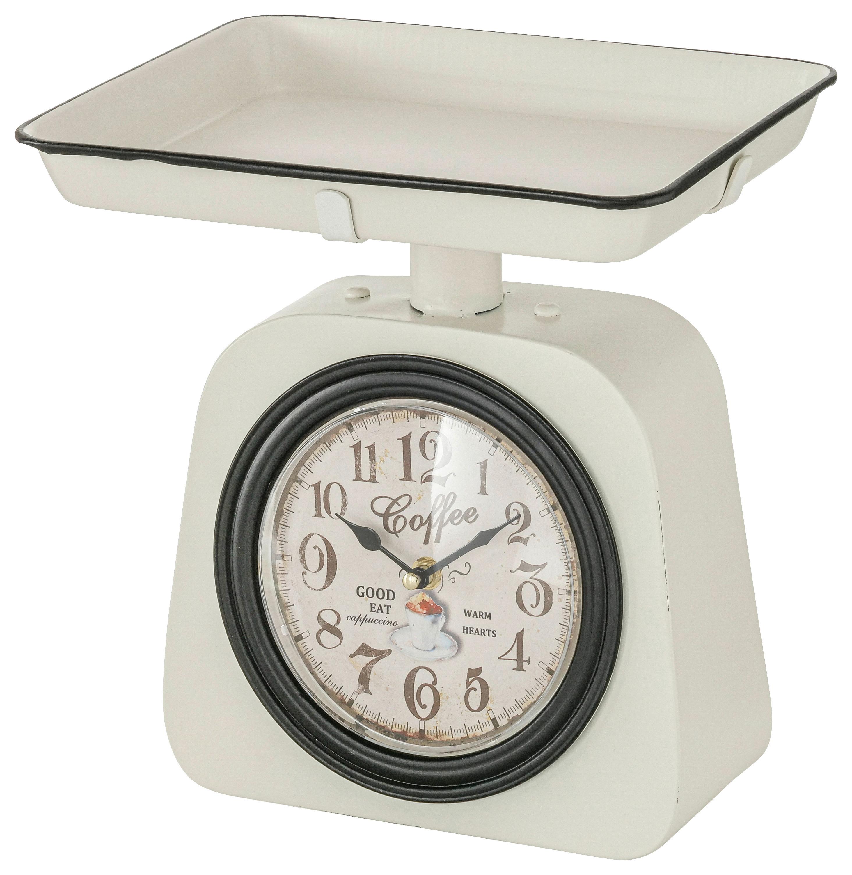 Stolové Hodiny Waage, V: 30cm - biela, Moderný, kov (28/30/22cm)