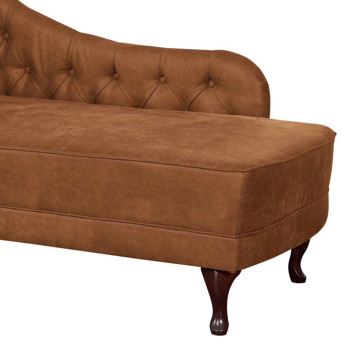 Récamiere Pako Cognac B: 185cm - Cognac/Braun, Design, Textil (185/93/75cm) - Livetastic