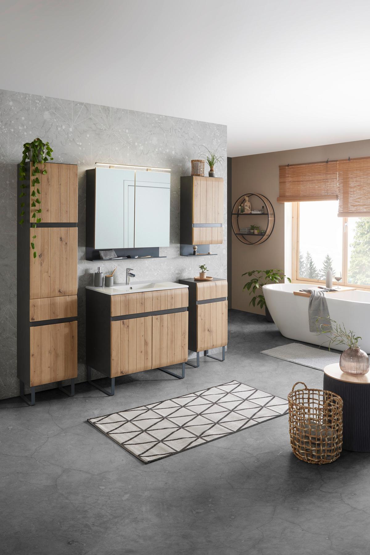 VYSOKÁ SKŘÍŇ LYNN -EXKLUSIV- - Moderní, kompozitní dřevo (40/176/31cm) - Premium Living