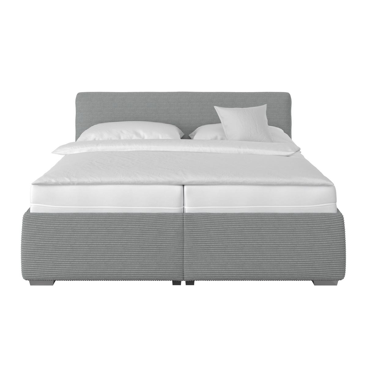 Kárpitozott Ágy Lesia 180/200cm - szürkéskék/fehér, Konventionell, faalapú anyag/textil (180/200cm)
