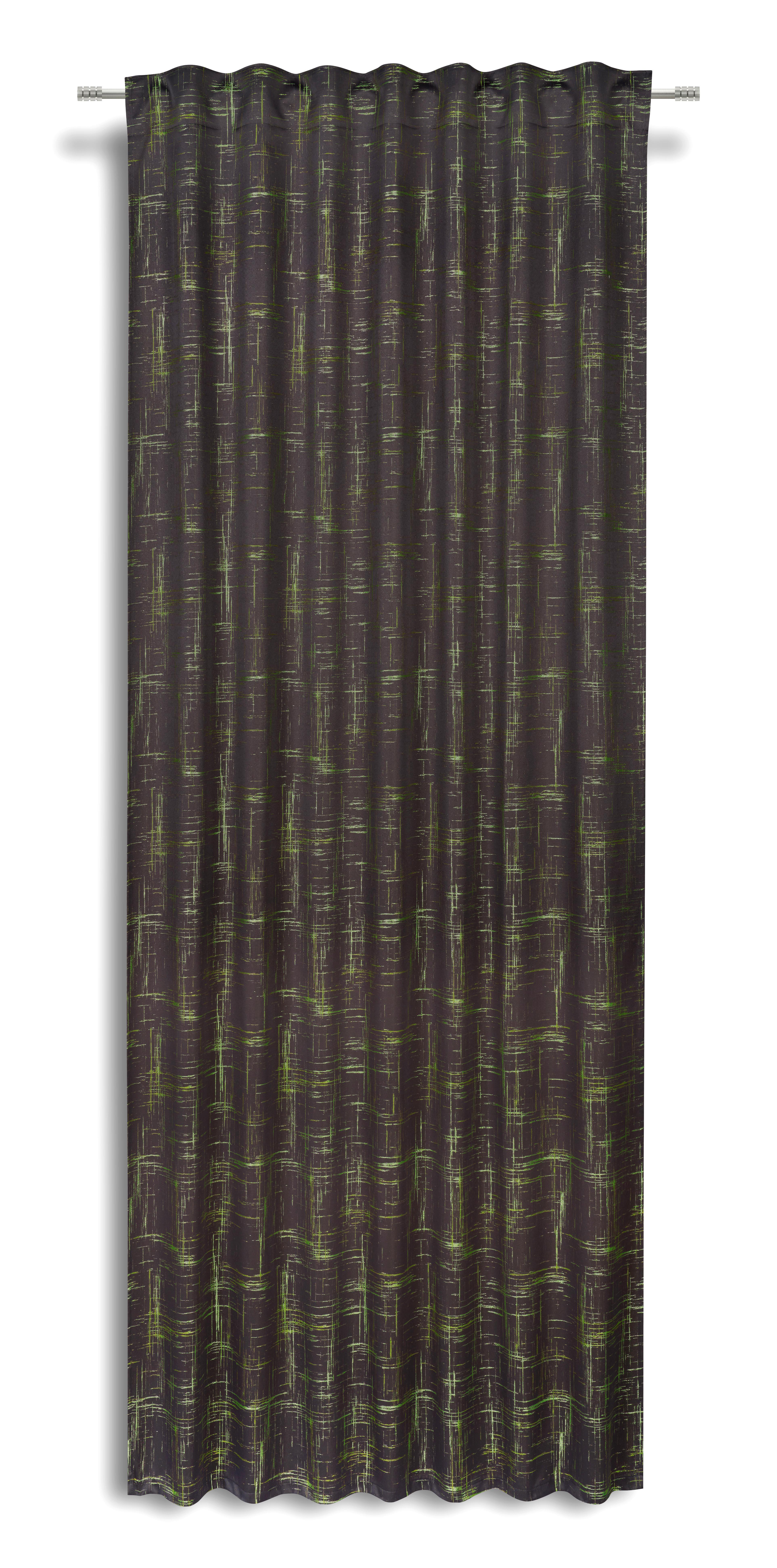 Fertigvorhang Felicitas - Schwarz/Grün, MODERN, Textil (140/245cm) - Luca Bessoni