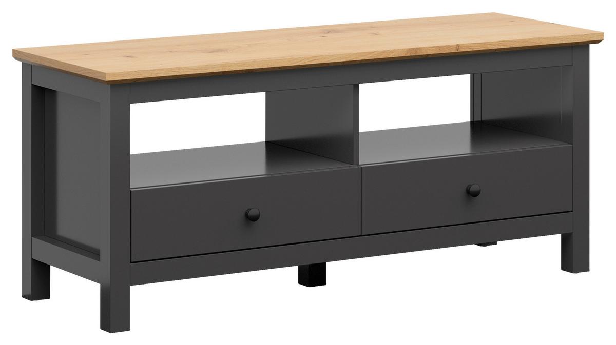 Lowboard Hesen Tv Stand - Graphitfarben/Eiche Artisan, Design, Holzwerkstoff (137/59/47cm)