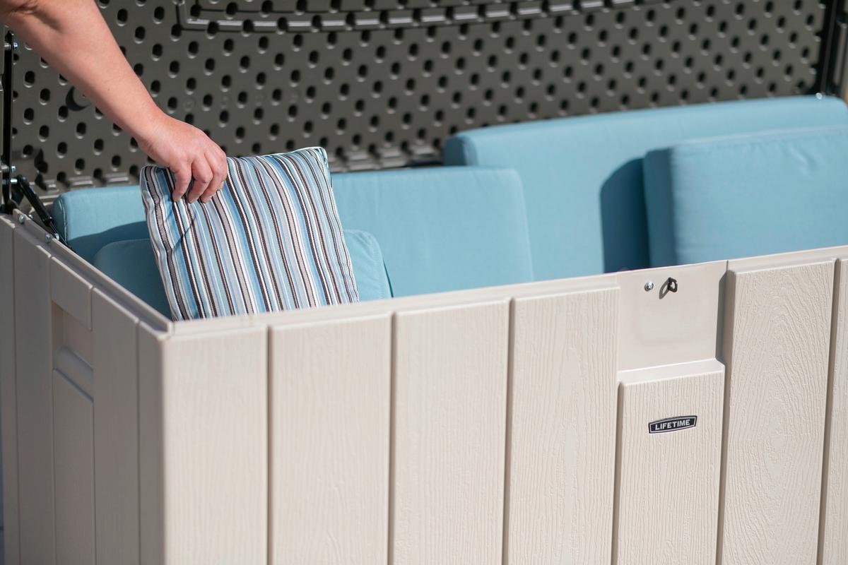 Kissenbox Wasserdicht 60254 151x69x72 Cm 568l Grau - Grau, Basics, Kunststoff (151/69/72cm)