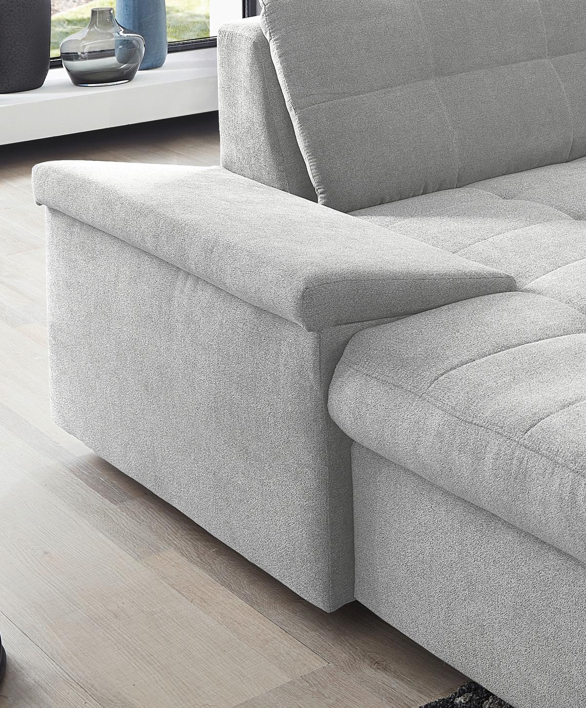 Wohnlandschaft Zira Mit Schlaffunktion Silberfarben - Chromfarben/Silberfarben, Design, Textil (169/330/212cm) - Livetastic