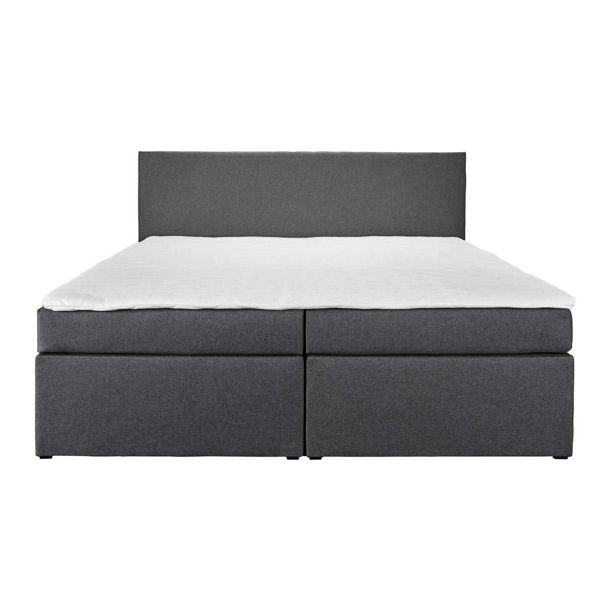 Manželská boxspring posteľ Lucy, 180x200, sivá - čierna/sivá, Modern, drevo/kompozitné drevo (180/200cm) - Bessagi Home
