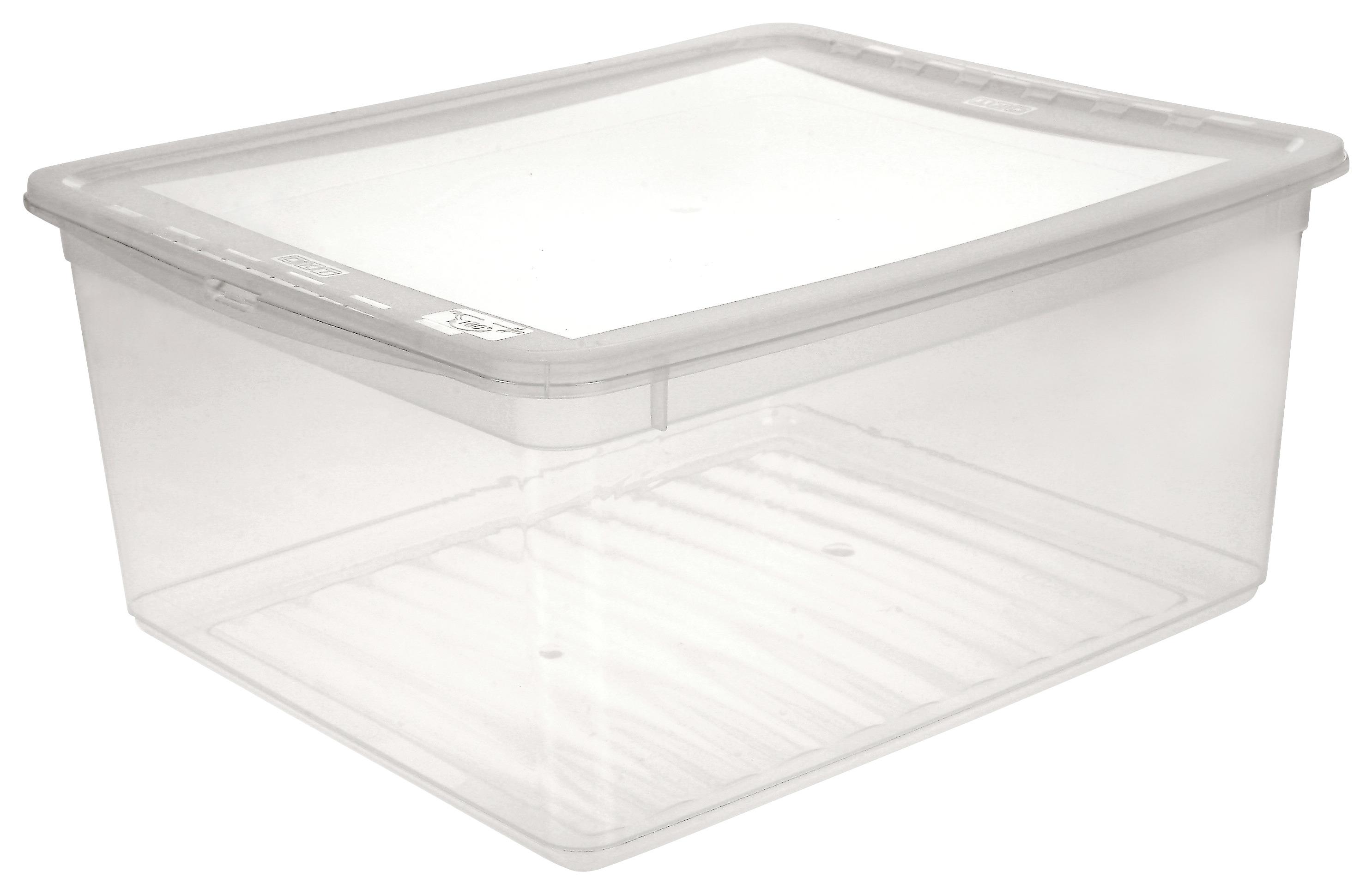 Aufbewahrungsbox Bea mit Deckel Kunststoff 39x33,5x18 cm - Transparent, KONVENTIONELL, Kunststoff (39/33,5/18cm) - Homezone