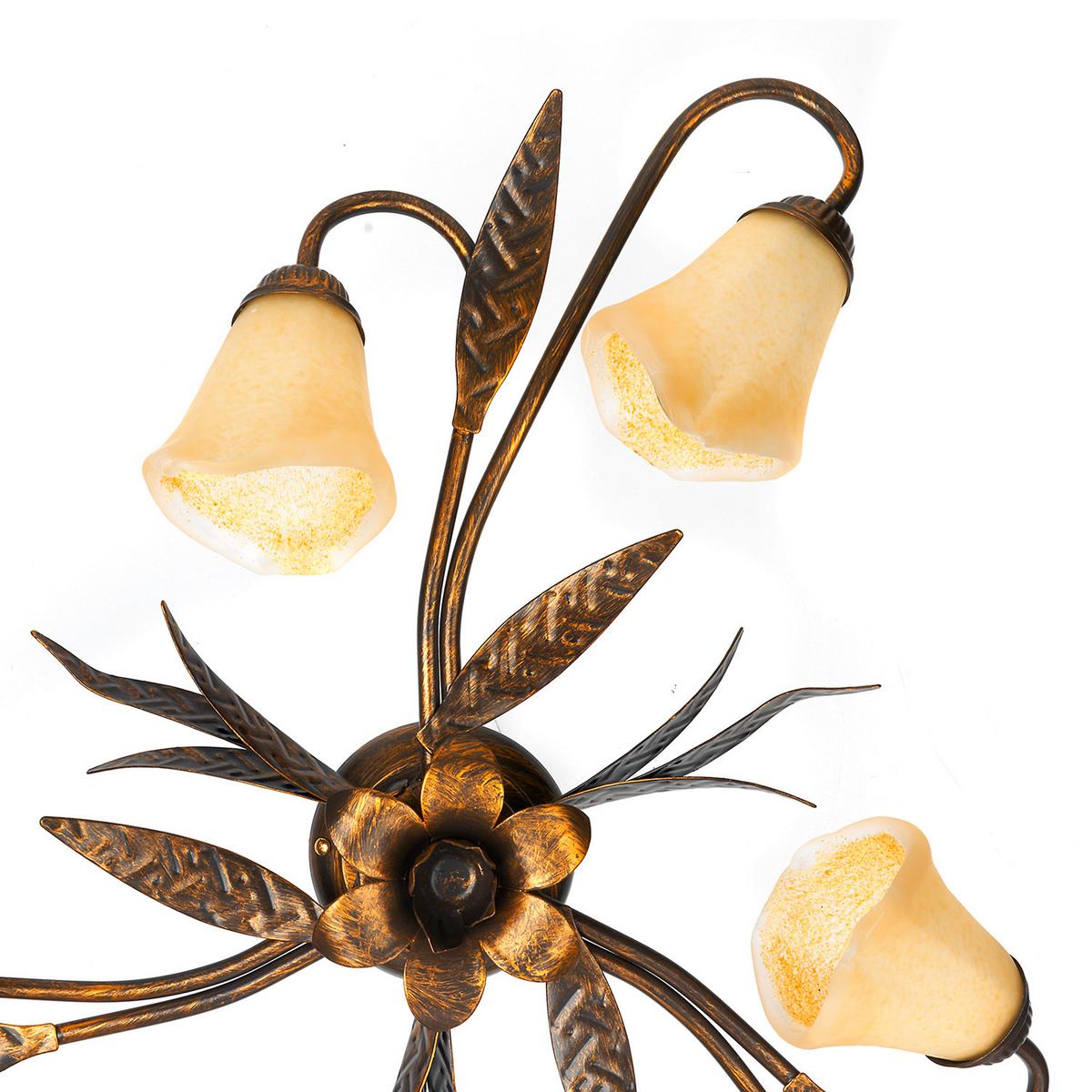 Deckenleuchte 4230/pl6 - Bronzefarben, KONVENTIONELL, Glas/Metall (65/65/25cm)