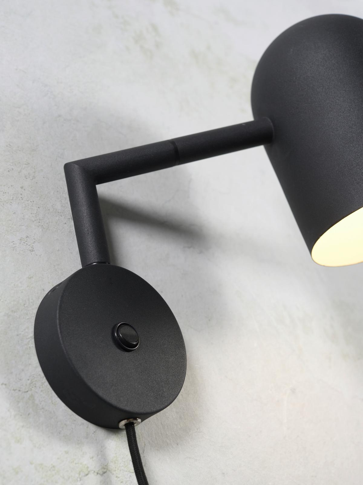 Wandleuchte Marseille 1-Flammig drehbar - Schwarz, Design, Metall (33/15/33cm) - It's about Romi