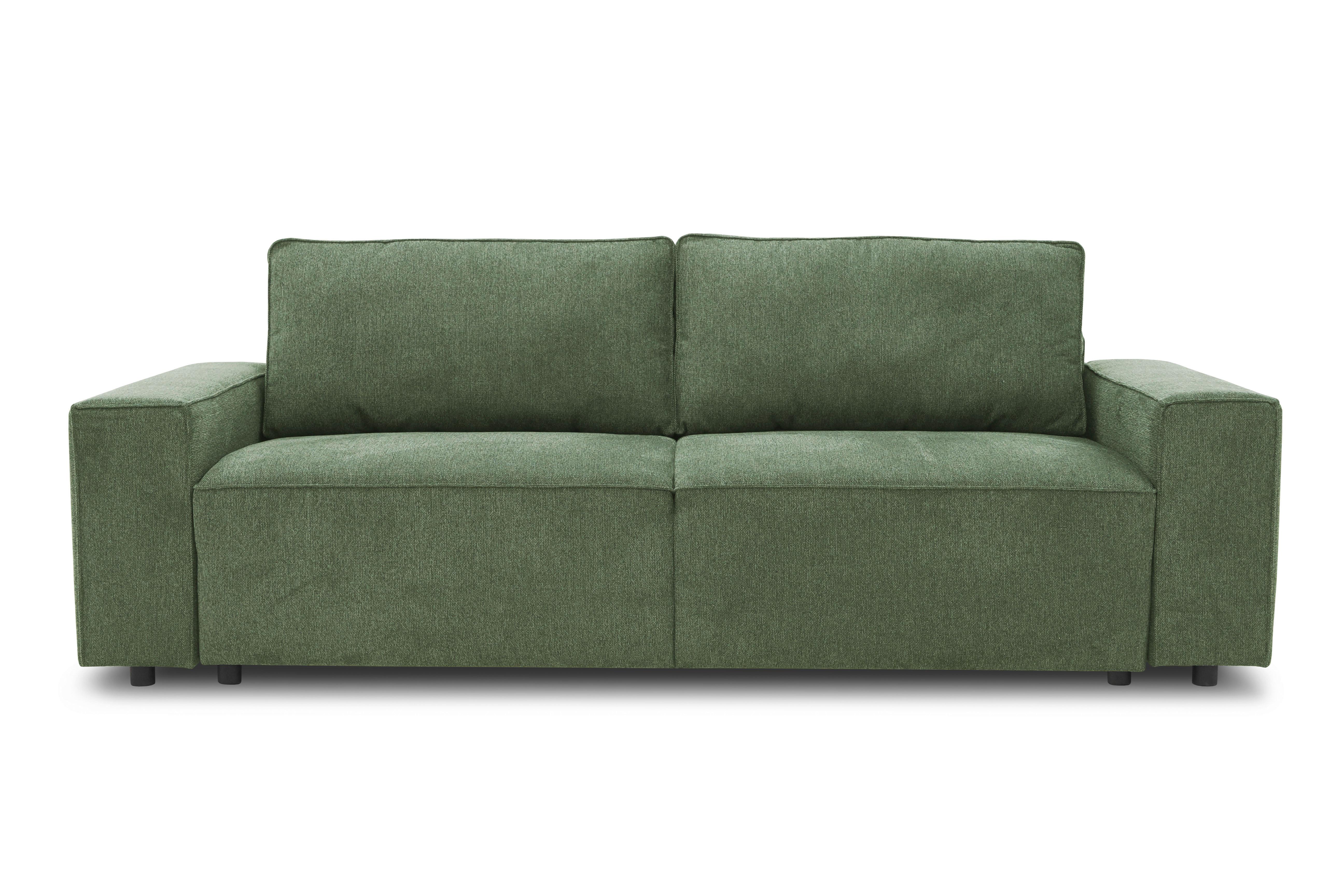 3-Sitzer-Sofa Josh Olivgrün - Schwarz/Olivgrün, Basics, Textil (239/85/86cm) - MID.YOU