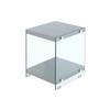 Beistelltisch mit Ablage Elementary Grau - Klar/Grau, Basics, Glas/Holzwerkstoff (35/35/45cm) - Kayoom