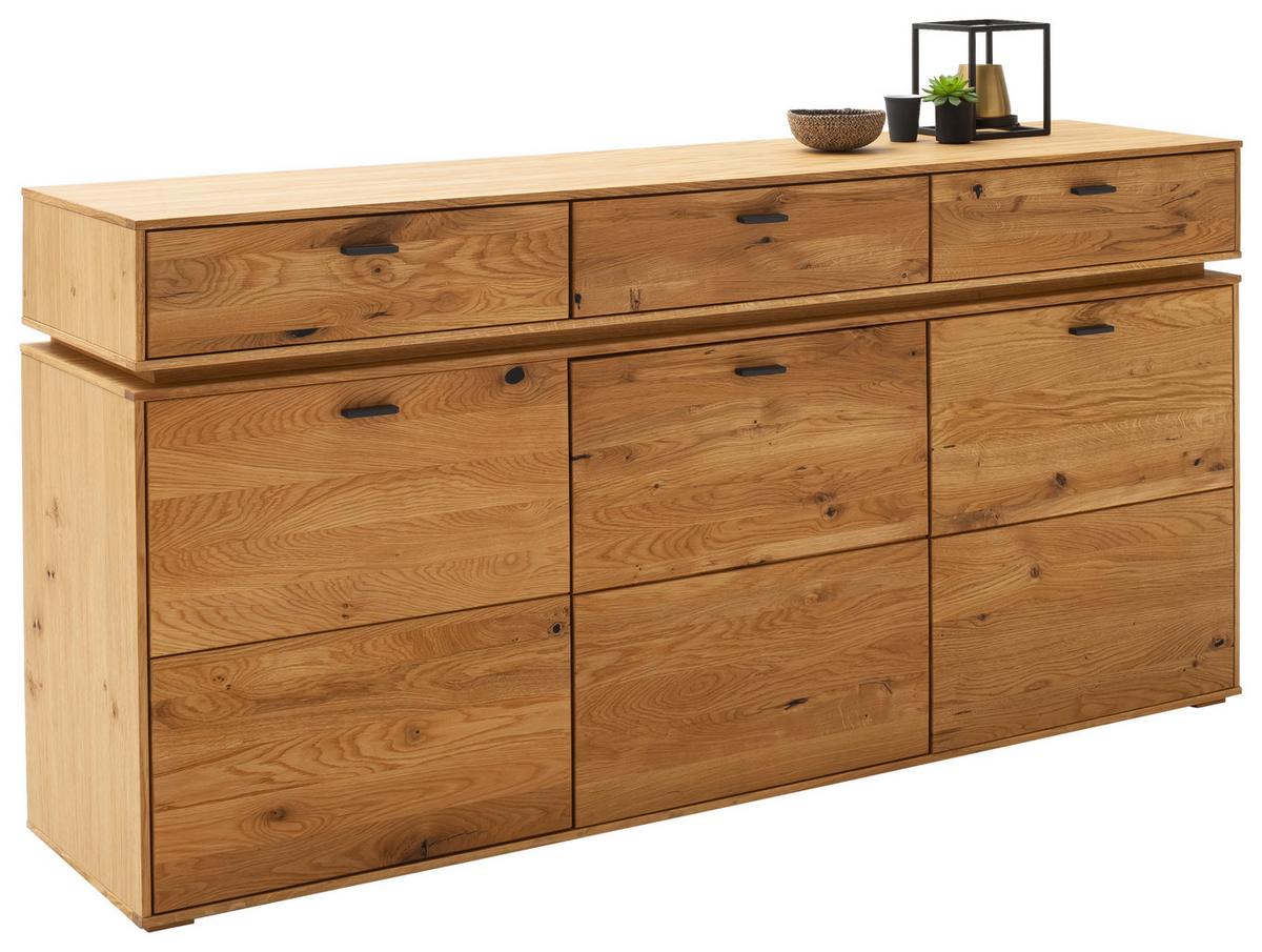 Sideboard Echtholz B: 183 cm Como Wildeiche - Wildeiche, Natur, Holz/Holzwerkstoff (183/90/44cm) - MID.YOU