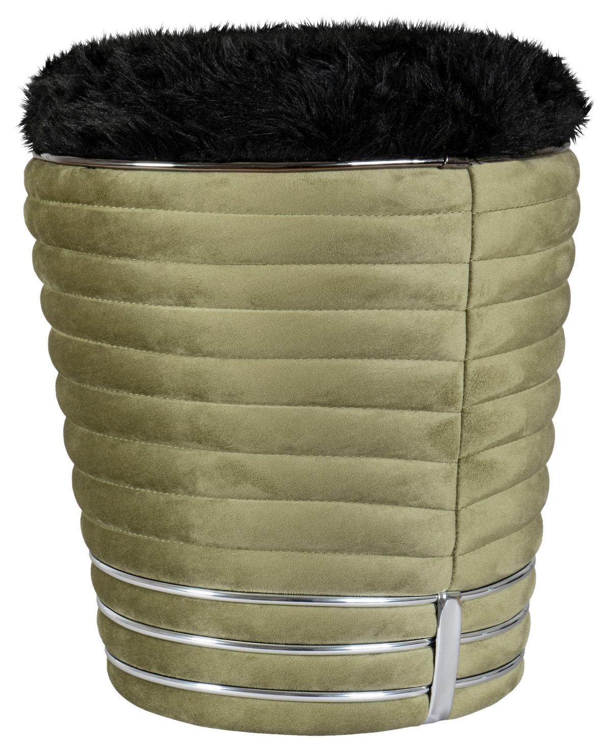 Hocker Doric 325 Grün/Schwarz D: 42 cm - Graphitfarben/Grün, Design, Textil (42/50cm) - Kayoom