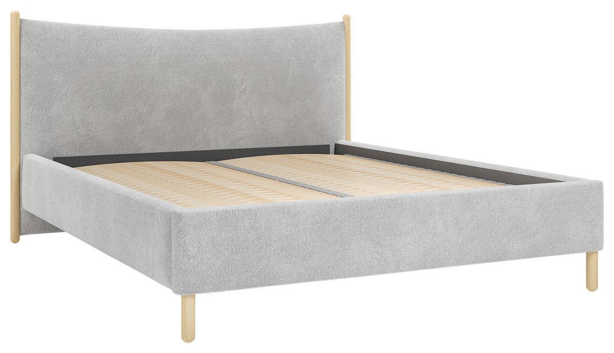 Polsterbett Nature Grau Lf: 140x200 cm - Buchefarben/Grau, MODERN, Holz/Holzwerkstoff (140/200cm) - MID.YOU