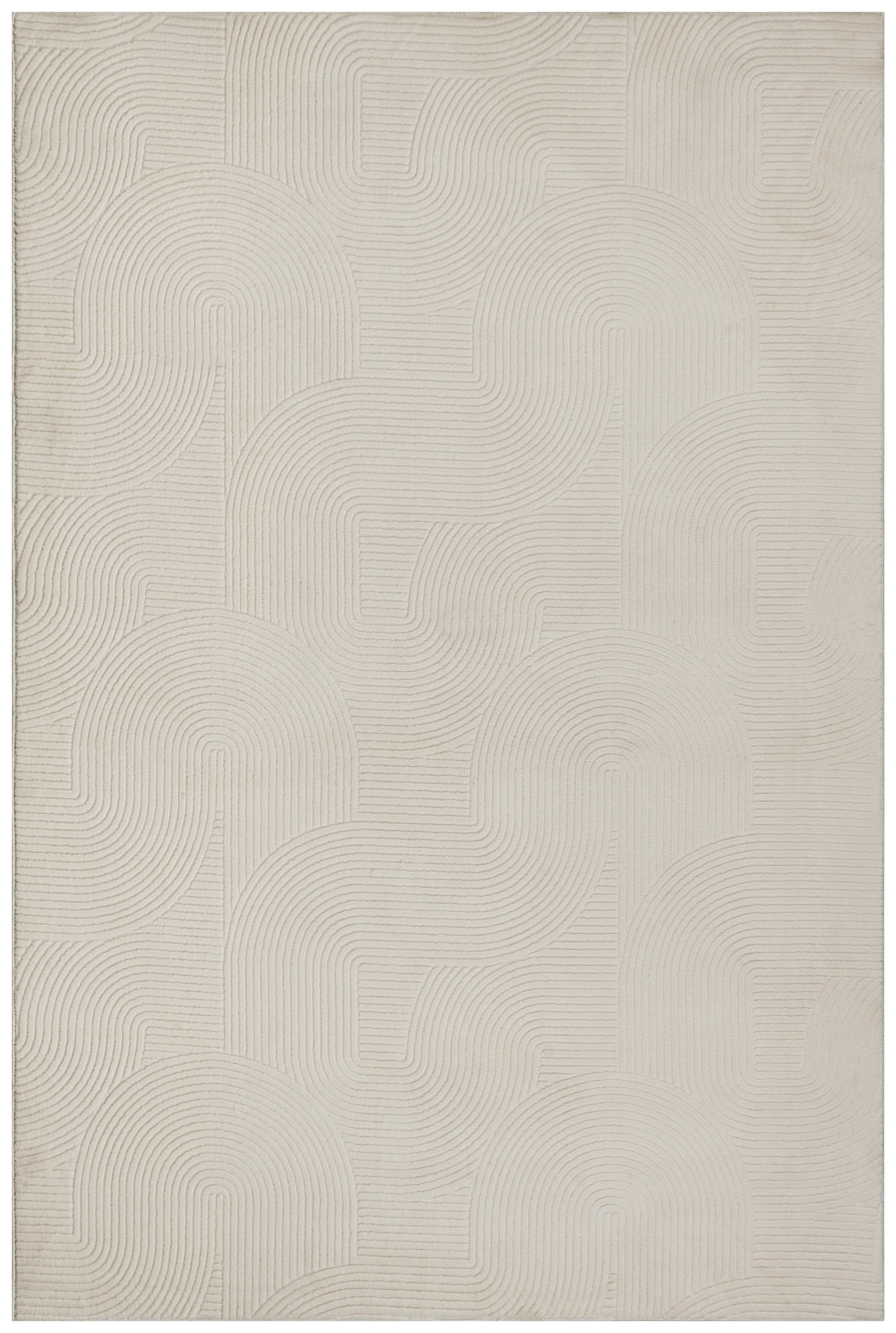 Webteppich Stilo - Creme, KONVENTIONELL, Textil (80/150cm)