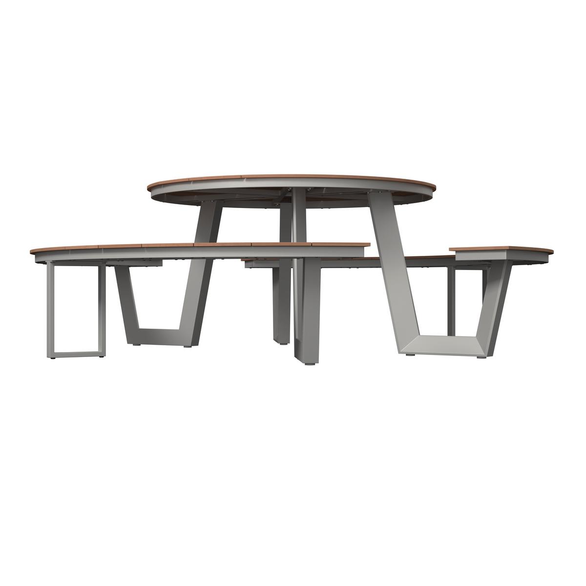 GARTENSET WELLINGTON - Hellgrau/Naturfarben, MODERN, Kunststoff/Metall (239/75cm) - Beldano