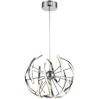 Led-hängeleuchte Melissa H: 120 Cm 1-Flammig Chromfarben - Chromfarben, MODERN, Kunststoff/Metall (46/120cm) - Luca Bessoni