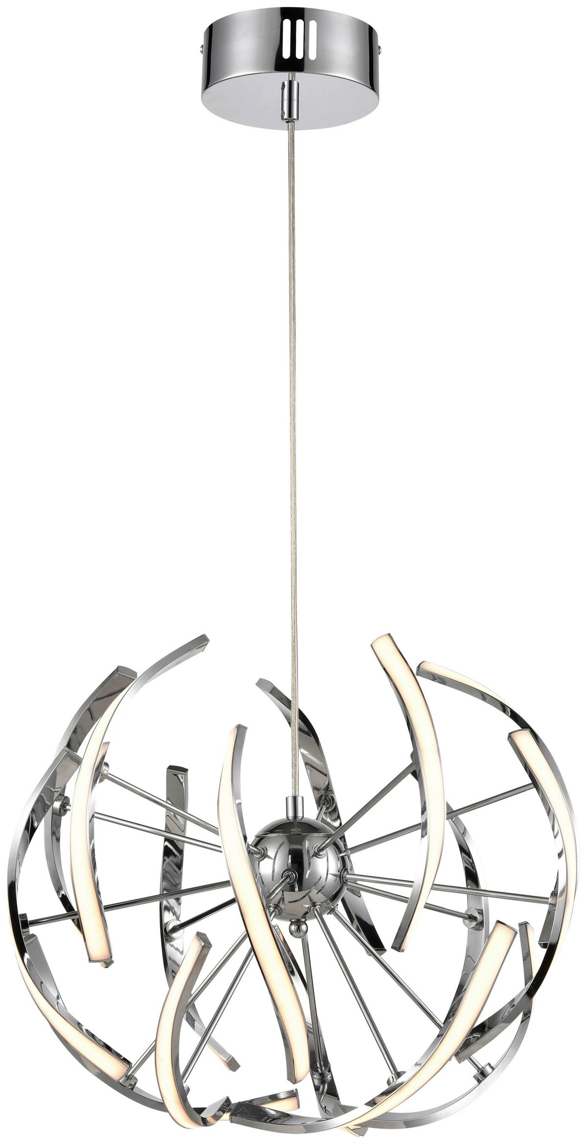 Led-hängeleuchte Melissa H: 120 Cm 1-Flammig Chromfarben - Chromfarben, MODERN, Kunststoff/Metall (46/120cm) - Luca Bessoni