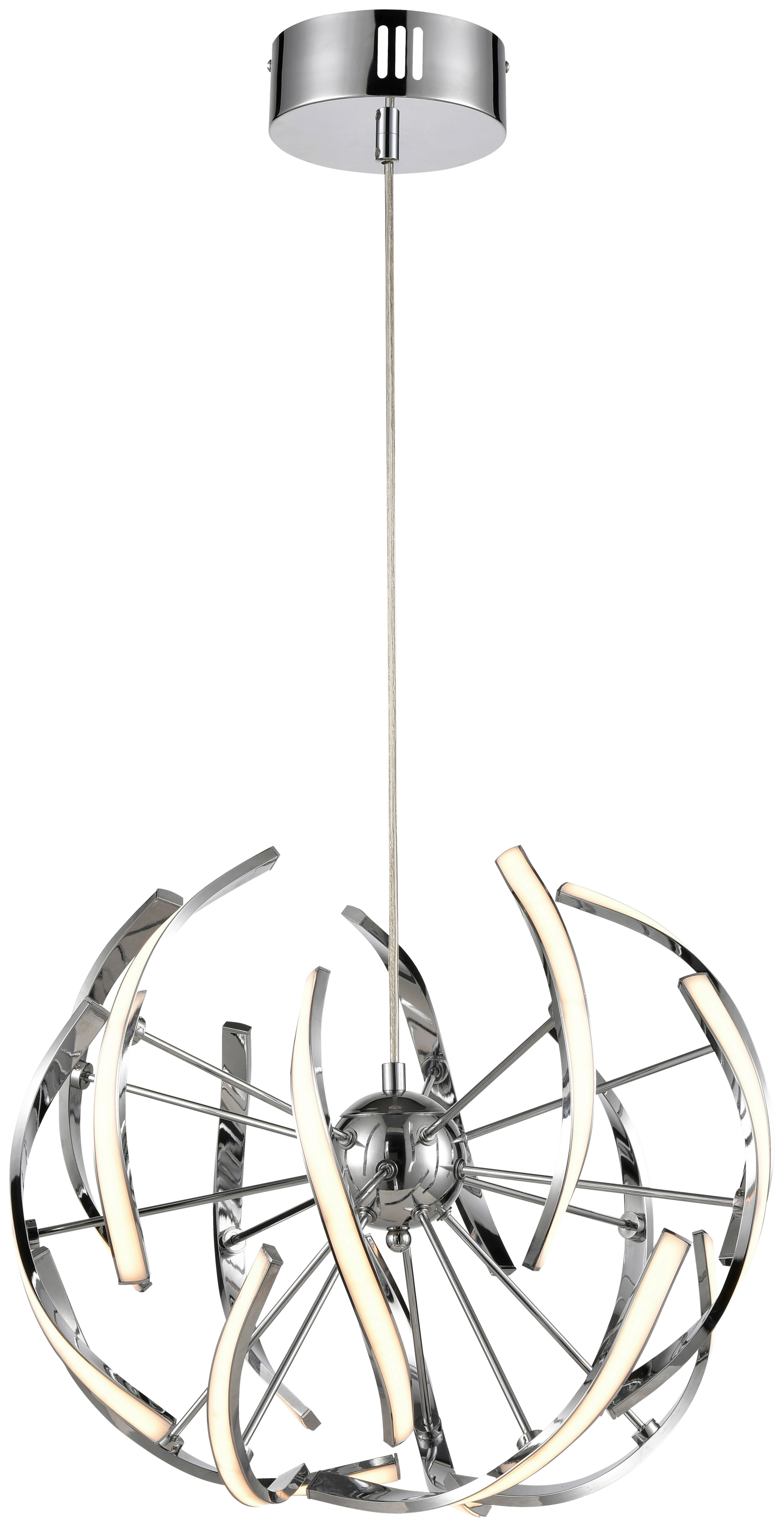 LED-Hängeleuchte Melissa H: 120 cm 1-Flammig Chromfarben