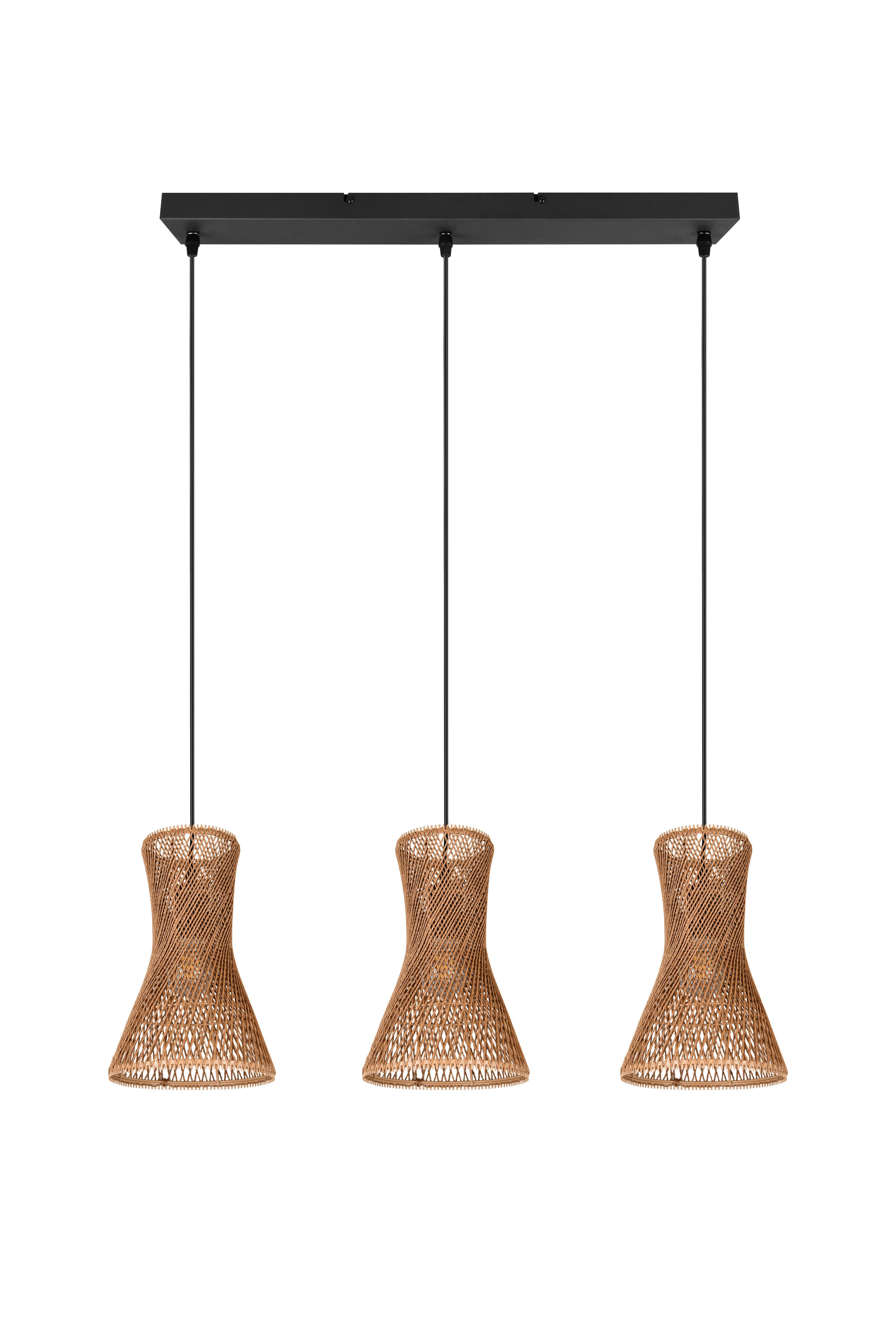 Hängeleuchte Bijou Braun Schwarz L: 75 cm - Schwarz/Braun, LIFESTYLE, Papier (75/20/150cm)