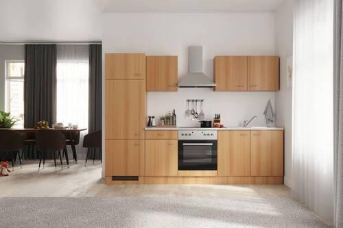 Küchenblock Nano Buchefarben/Beige B: 270 cm - Beige/Buchefarben, MODERN, Holzwerkstoff (270cm) - FlexWell