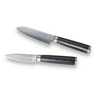 Messerset Damaszener 2-Tlg. Damaststahl Klinge - Silberfarben/Schwarz, Basics, Metall - Echtwerk