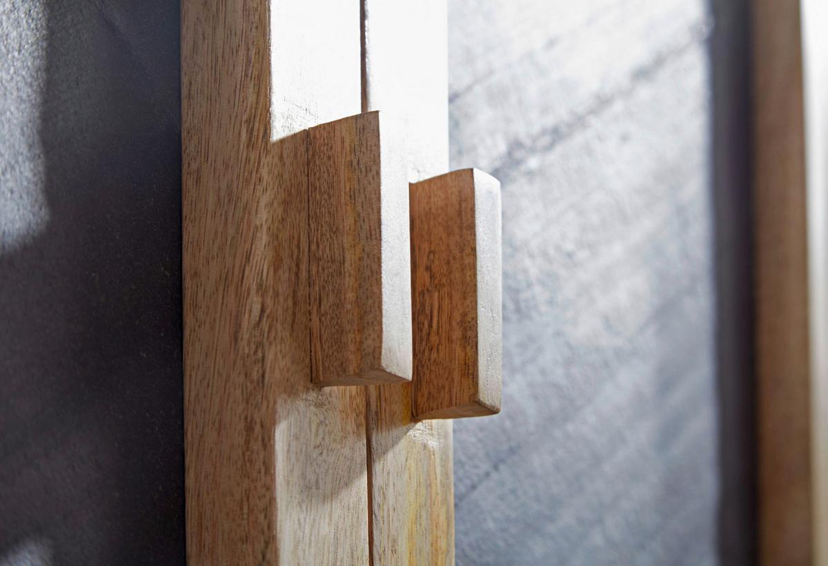 Komoda z masívneho dreva š: 80 cm - hnedá/čierna, Modern, kov/drevo (80/75/35cm) - MID.YOU