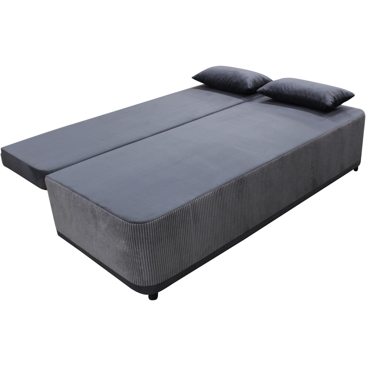 Schlafsofa Stella Grau B: 197 cm - Schwarz/Grau, Design, Textil (197/90/83cm) - MID.YOU