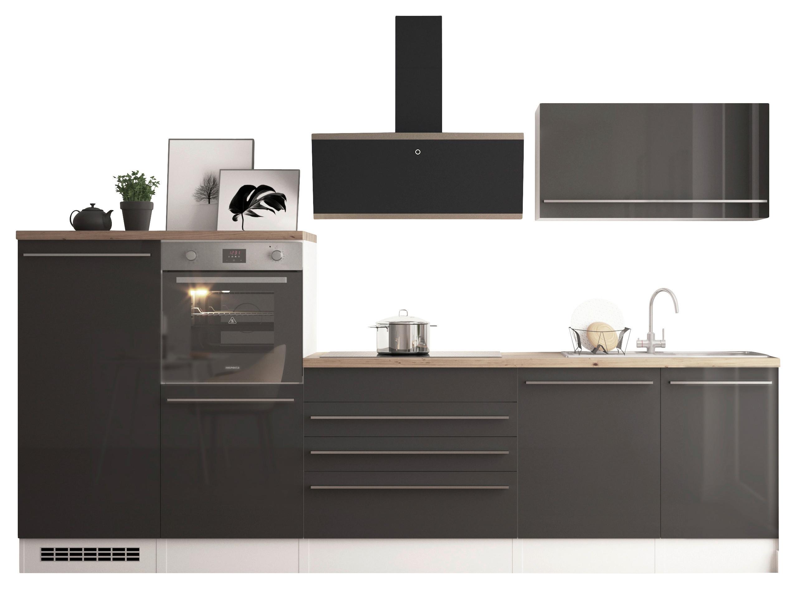 Küchenblock Gabriel Grau B: 320 Cm - Wildeiche/Weiß, Design, Holzwerkstoff (320cm) - Respekta