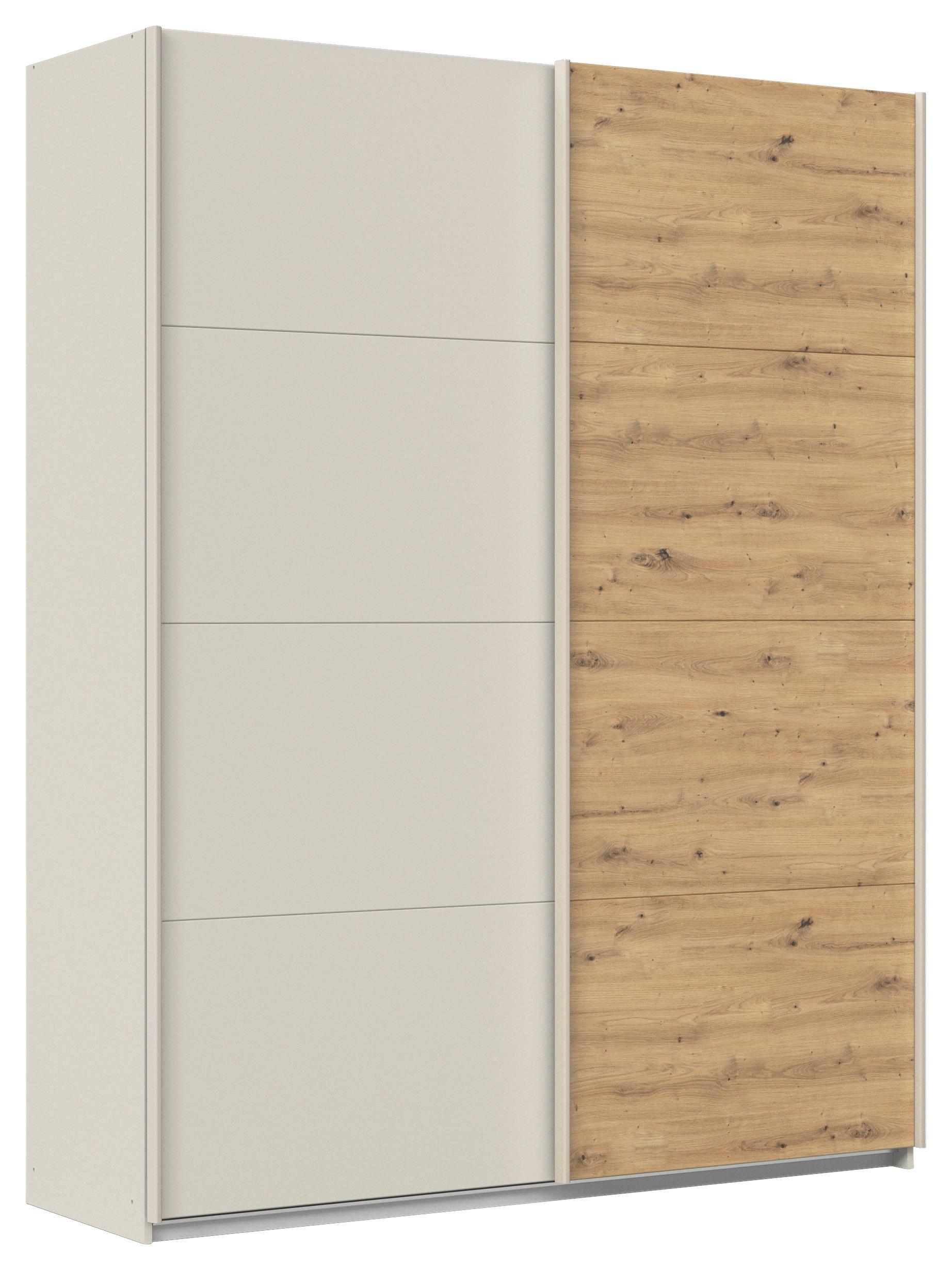 Schwebetürenschrank Feldkirch 181cm Champagner/Eiche Artisan - Champagner/Eiche Artisan, Trend, Holzwerkstoff (181/229/61cm) - Luca Bessoni