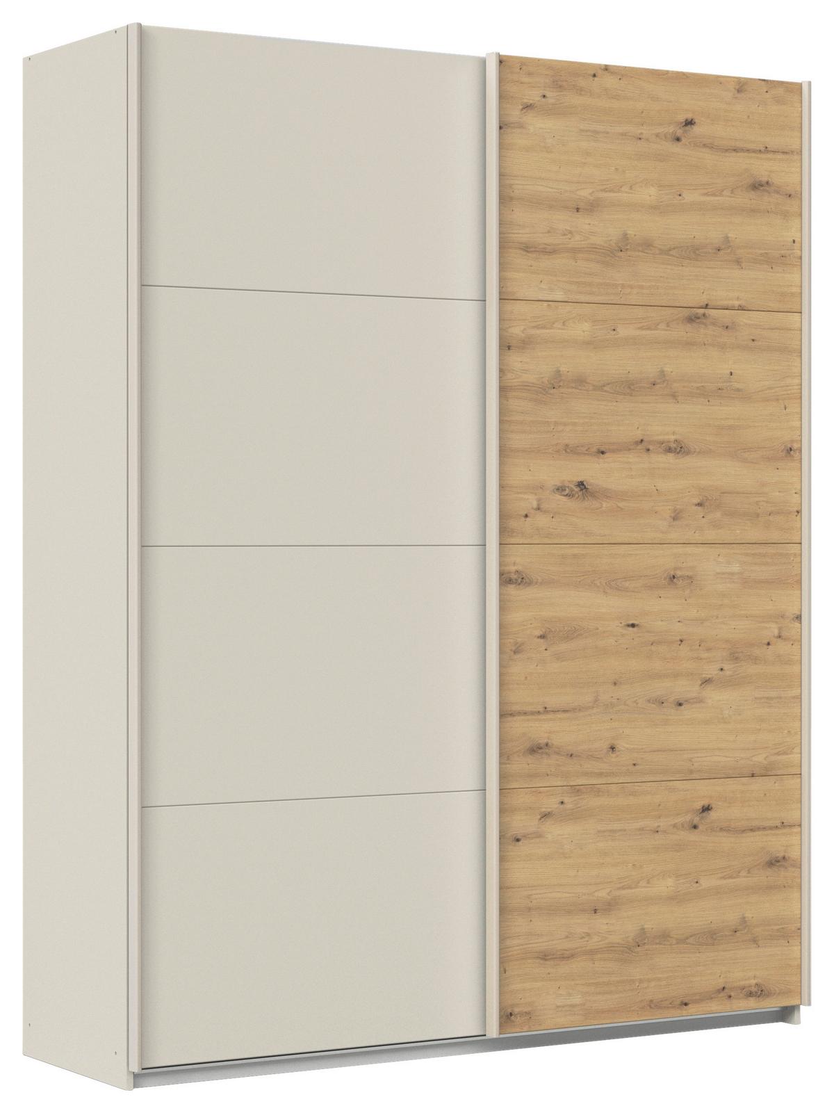 Schwebetürenschrank Feldkirch 181cm Champagner/Eiche Artisan - Champagner/Eiche Artisan, Trend, Holzwerkstoff (181/229/61cm) - Luca Bessoni