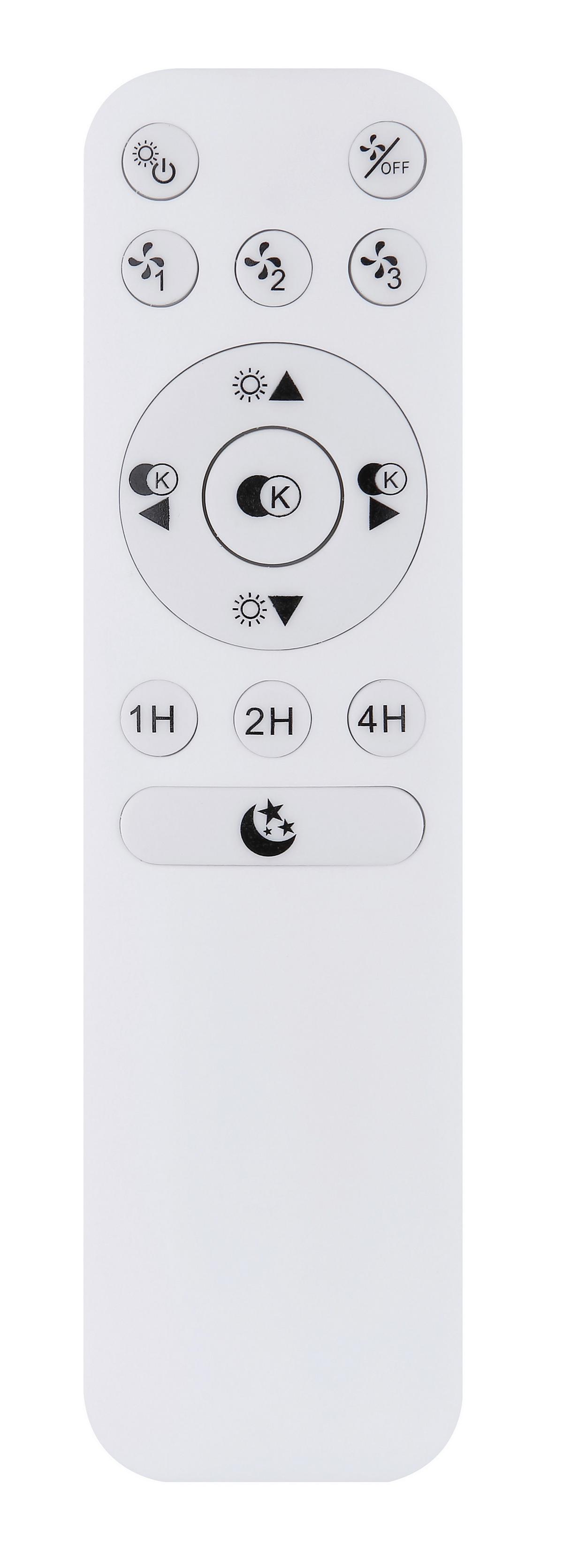 Deckenventilator Opal/Silber/ Weiß LED-Leuchte Fernbedienung - Silberfarben/Opal, Basics, Kunststoff/Metall (50/17,5cm) - Globo