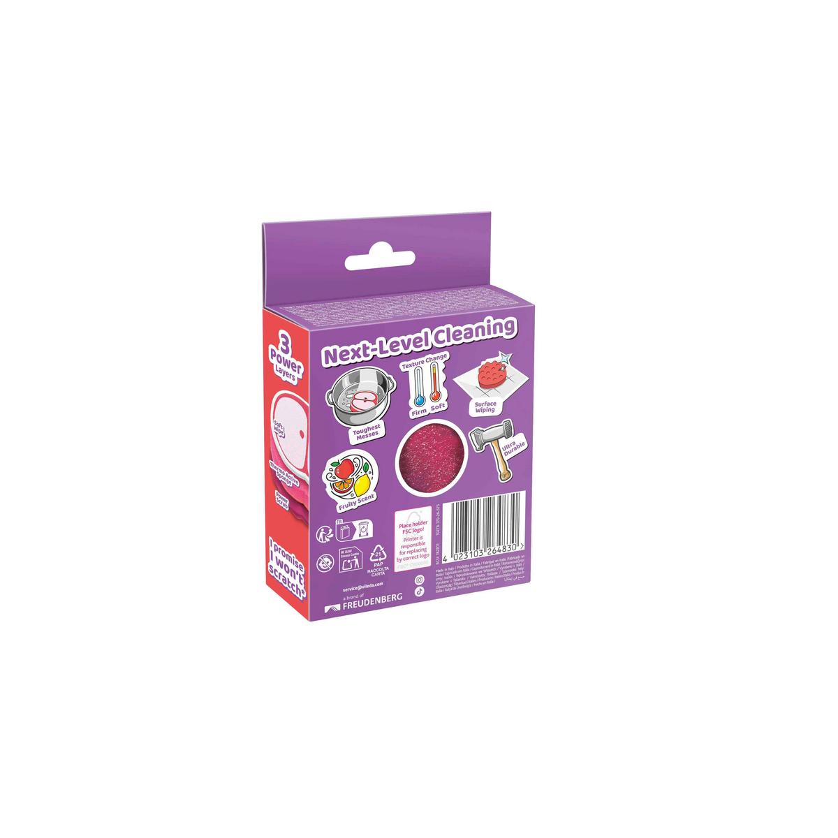 Špongia APPLE PUNCH VILEDA PUNCH APPLE HUBKA - viacfarebná, Basics, plast - Vileda