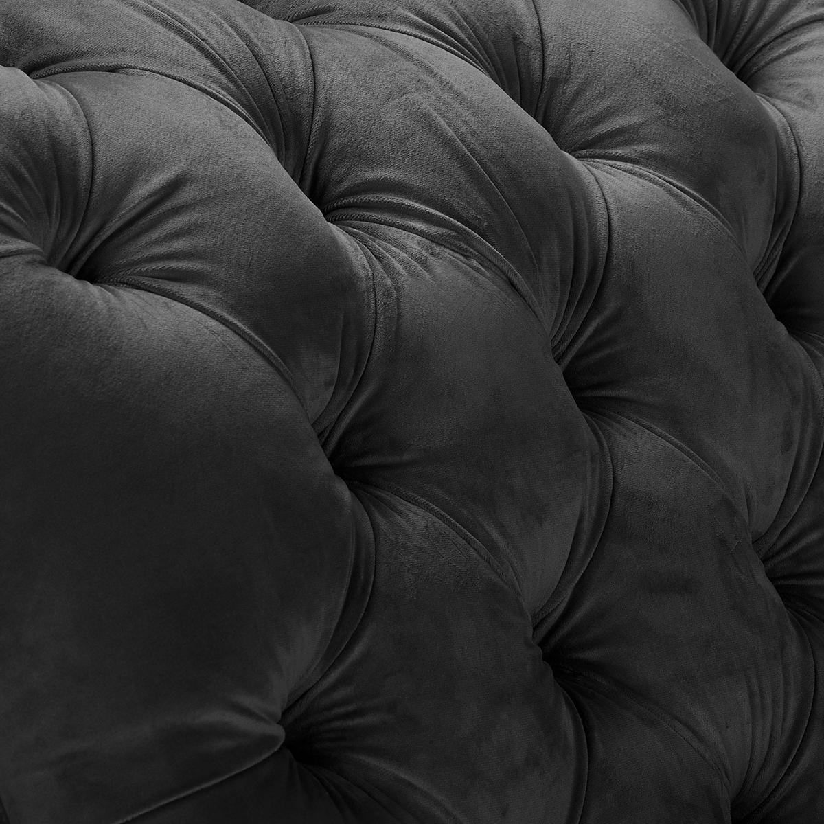 Récamiere Pako Schwarz B: 185cm - Schwarz/Braun, Design, Textil (185/93/75cm) - Livetastic