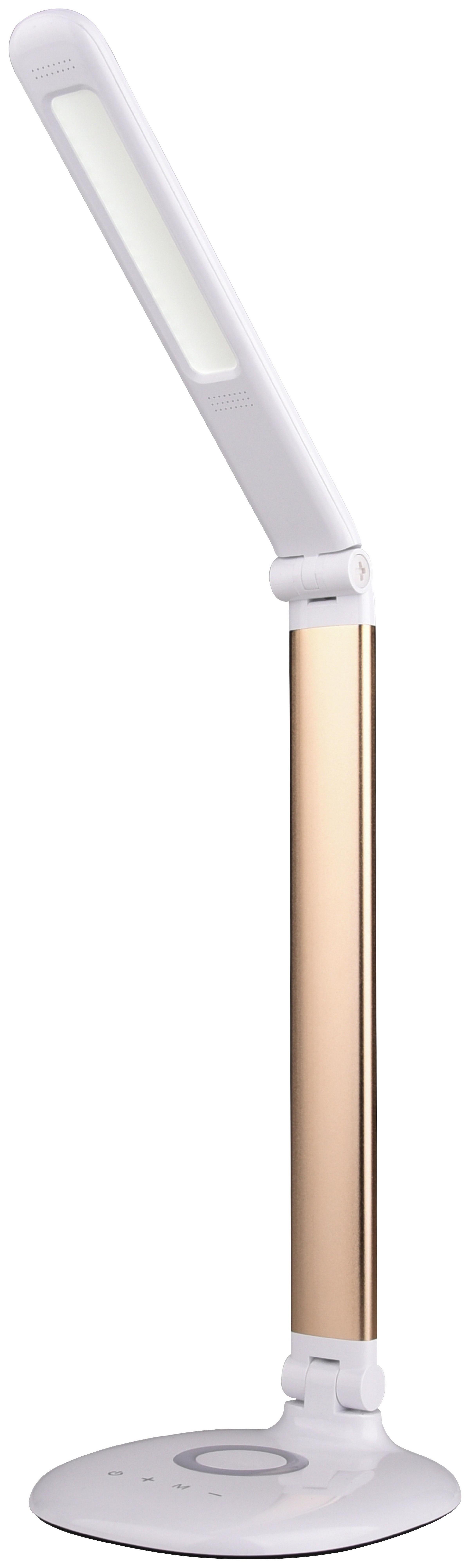 Schreibtischleuchte Karola - Goldfarben/Weiß, Basics, Kunststoff/Metall (40cm) - Luca Bessoni