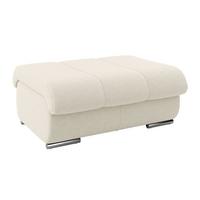 Hocker Multi elfenbeinfarbig, B: 100cm - Chromfarben/Elfenbein, MODERN, Textil (100/43/80cm) - Luca Bessoni