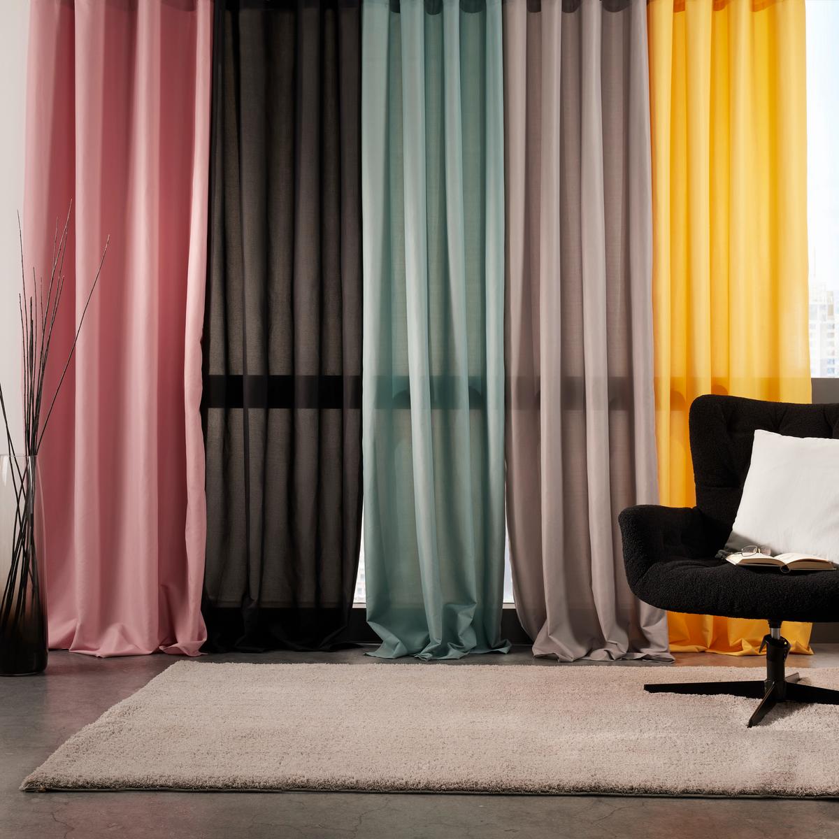ZÁVĚS S OČKY ABBY -JUB- - růžová, Konvenční, textil (140/235cm) - Modern Living