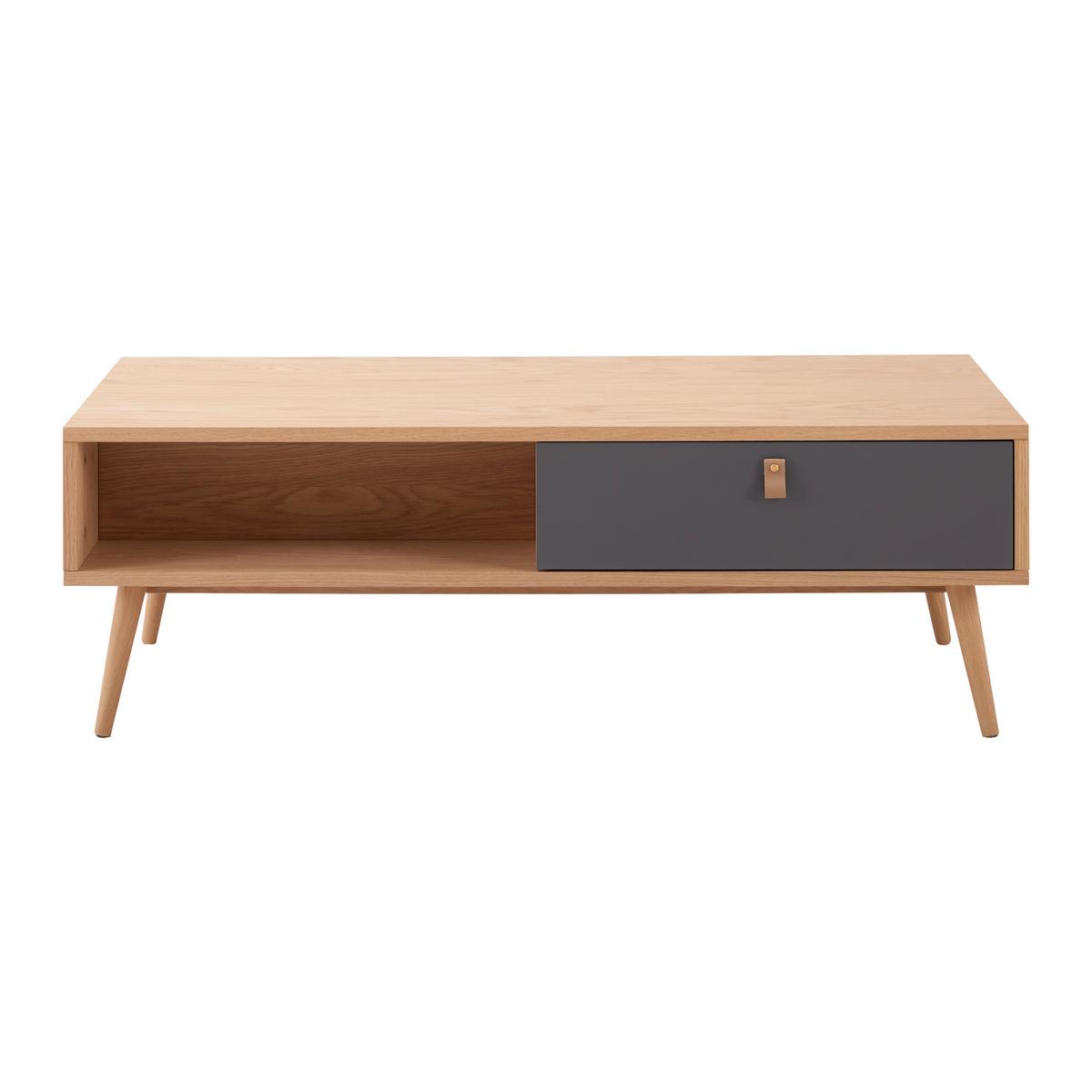 Konferenčný stolík LENA prírodné farby/sivá - svetlohnedá/sivá, Modern, drevo/kompozitné drevo (120/40/60cm) - Bessagi Home