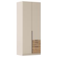 šatní skříň Alabama Super ALABAMA-SUPER - barvy dubu/barvy hliníku, Trend, kompozitní dřevo (91/229/54cm)